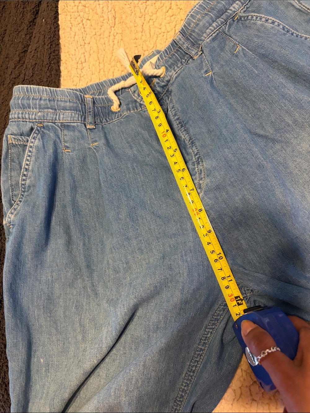 Women’s Light Blue Drawstring Denim Jeans lightweight - Picture 8 of 10
